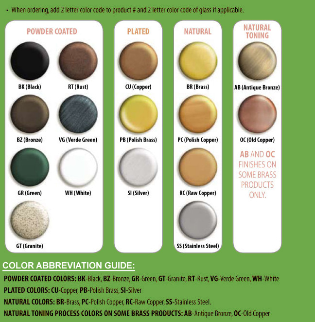 Outdoor Accessories Unlimited Color Chart